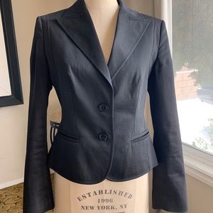 Black High Sheen Cotton Blazer